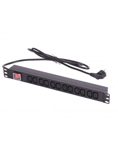 Блок электрических розеток 19 TLK TLK-RSA12-MTF-01-BK в Петропавловске-Камчатском Блоки розеток Pintop.ru