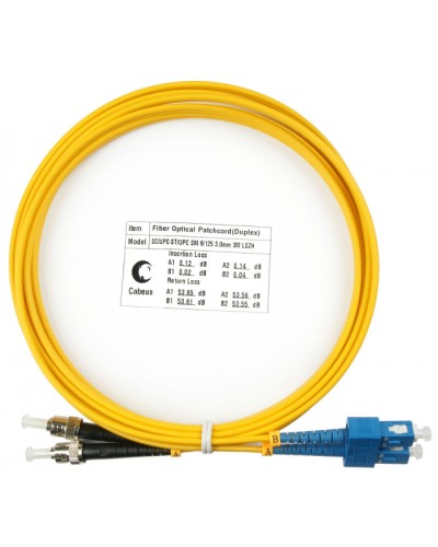 Шнур оптический duplex SC-ST 9/125 sm 3м LSZH Cabeus FOP(d)-9-SC-ST-3m в Петропавловске-Камчатском Патч-корды оптические Pintop.ru