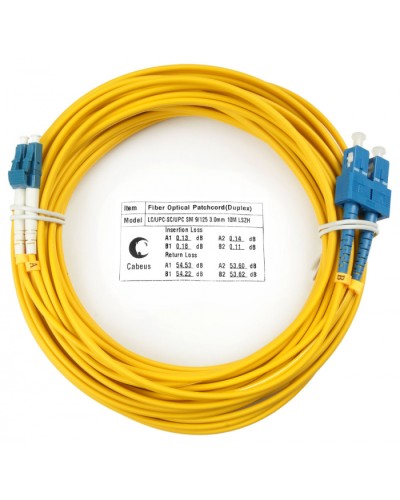 Шнур оптический duplex LC-SC 9/125 sm 20м LSZH Cabeus FOP(d)-9-LC-SC-20m в Петропавловске-Камчатском Патч-корды оптические Pintop.ru