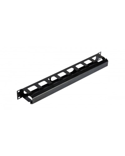 NIKOMAX (NMC-OK580C-1U-BK) - Кабельный органайзер NIKOMAX 19, 1U, глубина колец 58мм, металлический, скрышкой в Петропавловске-Камчатском Кабельные органайзеры Pintop.ru