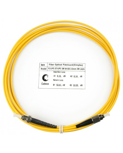 Шнур оптический simplex FC-ST 9/125 sm 3м LSZH Cabeus FOP(s)-9-FC-ST-3m в Петропавловске-Камчатском Патч-корды оптические Pintop.ru