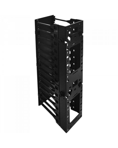 Вертикальный органайзер с пласт пальцами и крышкой, 312х220 мм, черный TWT (TWT-RACK-VORG/L) в Петропавловске-Камчатском Кабельные органайзеры Pintop.ru