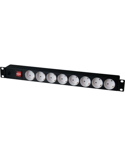 Блок розеток 1U, 8 розеток Schuko с фильтром TLK TLK-RS08MF1-BK в Петропавловске-Камчатском Блоки розеток Pintop.ru
