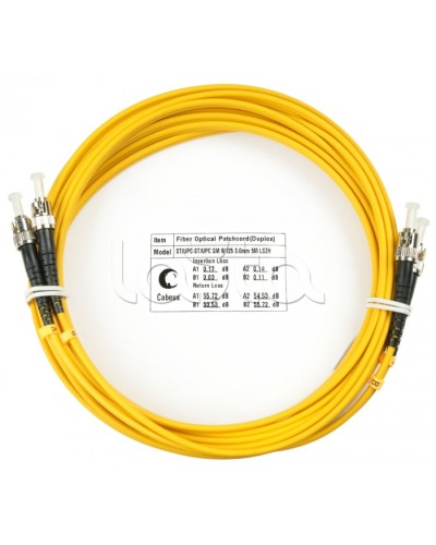 Шнур оптический duplex ST-ST 9/125 sm 5м LSZH Cabeus FOP(d)-9-ST-ST-5m в Петропавловске-Камчатском Патч-корды оптические Pintop.ru