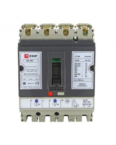 Выключатель автоматический ВА-99C (Compact NS) 160/125А 3P+N 36кА EKF PROxima (mccb99C-160-125+N) в Петропавловске-Камчатском Электротехническое оборудование Pintop.ru