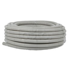 Труба гофр. ПВХ с протяжкой d20 мм (25 м) серая EKF-Plast (tg-z-20-25n)