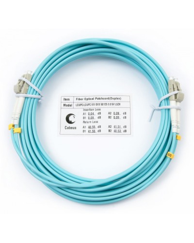 Патч-корд оптический MM 50/125 LC-LC (5м) LSZH duplex OM3 Cabeus FOP-50-LC-LC-5m в Петропавловске-Камчатском Патч-корды и пигтейлы Pintop.ru