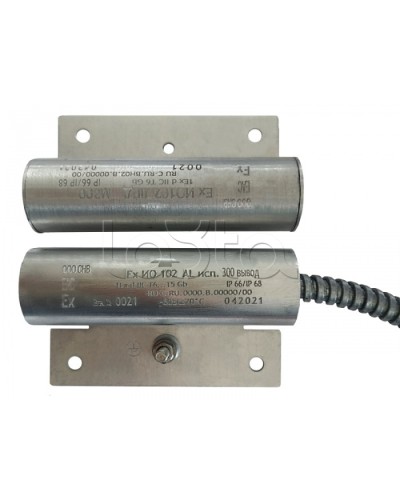 Извещатель охранный точечный магнитоконтактный взрывозащищённый Магнито-контакт Ех ИО102 Al исп.300 вывод с магнитом М-200 1Ex d IIC T6 Gb (кабель 2х0,75) в Петропавловске-Камчатском Извещатели охранные (Ex) Pintop.ru