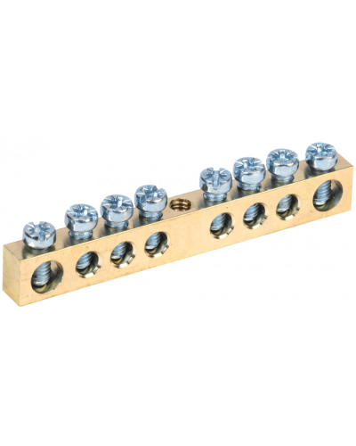 Шина нулевая на DIN-изолятор ШНИ-6x9 8/1 IEK (YNN10-08-100) в Петропавловске-Камчатском Клеммные колодки Pintop.ru