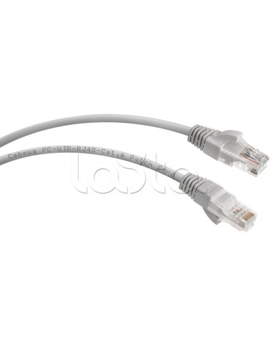 Патч-корд UTP, категория 6, 10 м, неэкранированный, серый Cabeus PC-UTP-RJ45-Cat.6-10m в Петропавловске-Камчатском Патчкорды (медные) Pintop.ru