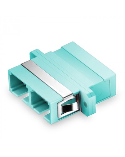 Оптический адаптер, OM3, дуплекс SC, с фланцами, бирюзовый Eurolan (36A-30-2S-02AQ) в Петропавловске-Камчатском Проходные адаптеры и розетки оптические Pintop.ru