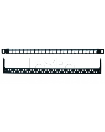 Коммутационная панель 19” наборная, UTP, 0,5U, 24 порта, черный Eurolan (27B-00-24-05BL) в Петропавловске-Камчатском Патч панель Pintop.ru