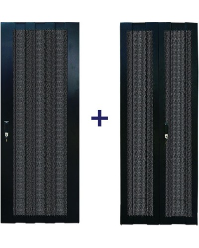 Комплект дверей 47U, 600 мм, черный, передняя - перфорированная, задняя - распашная перфорированная TWT TWT-CBB-DR47-6x-S-P1 в Петропавловске-Камчатском Аксессуары для стоек и шкафов Pintop.ru