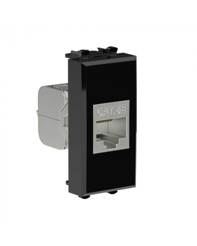 Avanti Компьютерная розетка RJ-45 без шторки модульная, кат.5е экран., Черный квадрат 1модуль DKC (4402761) в Петропавловске-Камчатском Коннекторы Pintop.ru