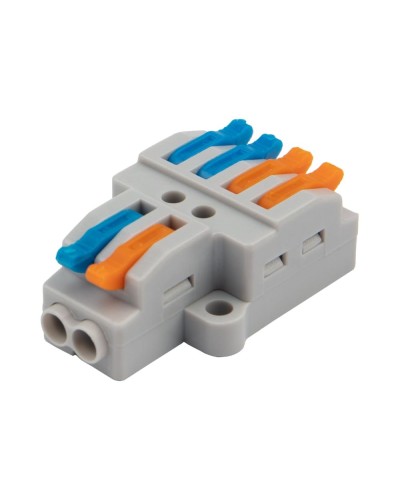 Разветвительная клемма СМК 2x2 2 полюса с монтажной площадкой 1 ввод 2 вывода (5 шт/уп) Rexant (07-5235-05) в Петропавловске-Камчатском Клеммные колодки Pintop.ru