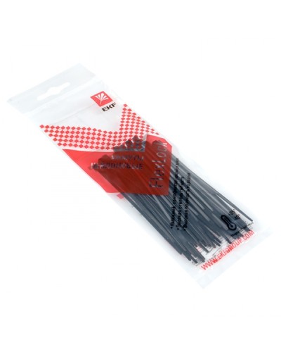 Хомут P6.6 стандартный (ч), 2.5x100 (50шт) FlexLock PROxima EKF (plc-fl-ctsb-2.5x100-r) в Петропавловске-Камчатском Стяжки-хомуты Pintop.ru