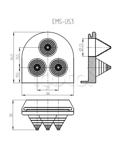 Ввод кабельный Elbox EMS-US3 в Петропавловске-Камчатском Аксессуары для стоек и шкафов Pintop.ru