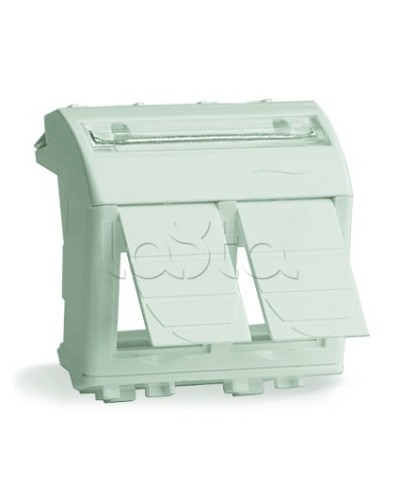 Адаптер для 2-х информационных разъемов Systimax, белый, 2мод DKC 76617B в Петропавловске-Камчатском Аксессуары для стоек и шкафов Pintop.ru