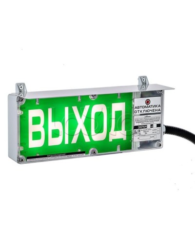 Оповещатель световой Эридан Экран-С-ККВ К1 12-24 VDC ВЫХОД цвет фона зеленый, надпись белая (КВБУ18+КВБУ18+ШТ25) в Петропавловске-Камчатском Взрывозащищенное оборудование (Ex) Pintop.ru