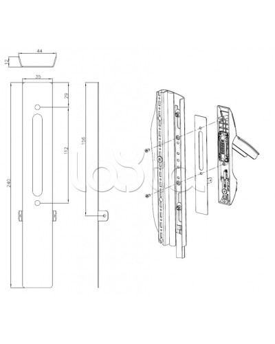 Накладка под опломбировку замка Elbox EMS-LP в Петропавловске-Камчатском Аксессуары для стоек и шкафов Pintop.ru