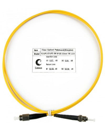 Шнур оптический simplex FC-ST 9/125 sm 1м LSZH Cabeus FOP(s)-9-FC-ST-1m в Петропавловске-Камчатском Патч-корды оптические Pintop.ru