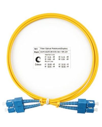 Патч-корд волоконно-оптический SM 9/125 duplex SC/SC LSZH (1,5 м) Cabeus FOP(d)-9-SC-SC-1,5M в Петропавловске-Камчатском Патч-корды оптические Pintop.ru