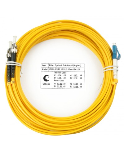 Шнур оптический duplex LC-ST 9/125 sm 25м LSZH Cabeus FOP(d)-9-LC-ST-25m в Петропавловске-Камчатском Патч-корды оптические Pintop.ru
