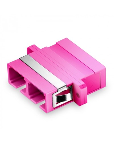 Оптический адаптер OM4, дуплекс SC, с фланцами, пурпурный Eurolan (36A-40-2S-02MG) в Петропавловске-Камчатском Проходные адаптеры и розетки оптические Pintop.ru