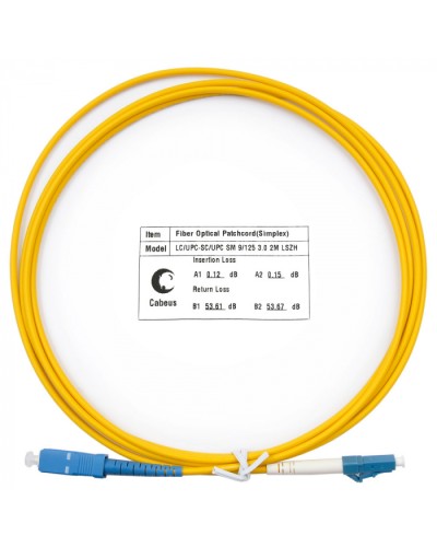 Шнур оптический simplex LC-SC 9/125 SM 2 м LSZH Cabeus FOP(s)-9-LC-SC-2M в Петропавловске-Камчатском Патч-корды оптические Pintop.ru