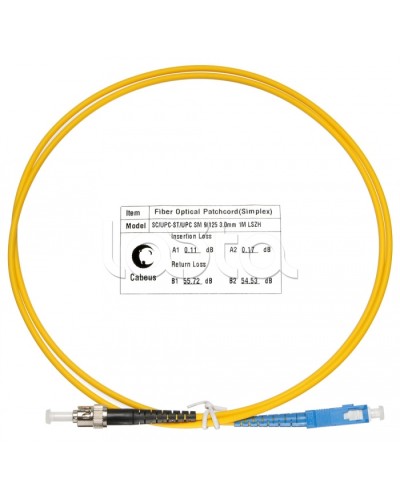 Патч-корд волоконно-оптический SM 9/125 simplex SC-ST LSZH (1,5 м) Cabeus FOP(s)-9-SC-ST-1,5m в Петропавловске-Камчатском Патч-корды оптические Pintop.ru