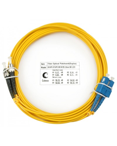 Шнур оптический duplex SC-ST 9/125 sm 10м LSZH Cabeus FOP(d)-9-SC-ST-10m в Петропавловске-Камчатском Патч-корды оптические Pintop.ru