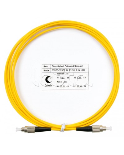 Шнур оптический simplex FC-FC 9/125 SM 3 м LSZH Cabeus FOP(s)-9-FC-FC-3M в Петропавловске-Камчатском Патч-корды оптические Pintop.ru
