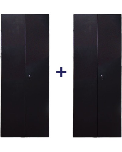 Комплект дверей 42U, 600 мм, черный, передняя - распашная металл, задняя - распашная металл TWT TWT-CBB-DR42-6x-S-M1 в Петропавловске-Камчатском Аксессуары для стоек и шкафов Pintop.ru