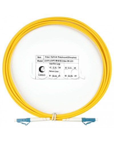 Шнур оптический simplex LC-LC 9/125 SM 3 м LSZH Cabeus FOP(s)-9-LC-LC-3M в Петропавловске-Камчатском Патч-корды оптические Pintop.ru