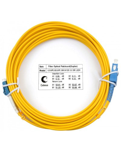 Шнур оптический duplex LC-SC 9/125 sm 7м LSZH Cabeus FOP(d)-9-LC-SC-7m в Петропавловске-Камчатском Патч-корды оптические Pintop.ru
