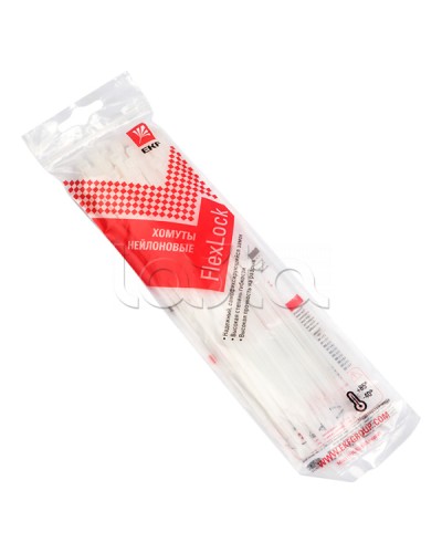 Хомут P6.6 стандартный (б), 2.5x200 (50шт) FlexLock PROxima EKF (plc-fl-ctsw-2.5x200-r) в Петропавловске-Камчатском Стяжки-хомуты Pintop.ru