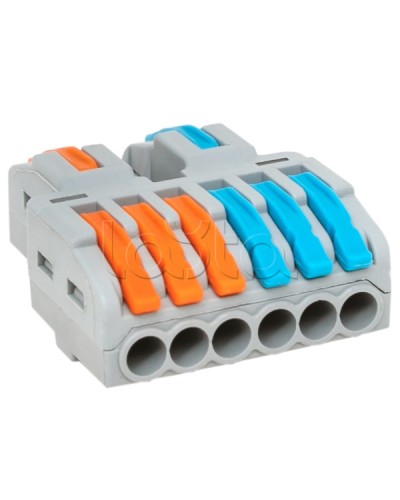 Строительно-монтажная клемма СМК 222-426 разветвительная 6 выходов 0,08-4 мм2 EKF (plc-smk-422-6) - Строительно-монтажная клемма СМК 222-426 разветвительная 6 выходов 0,08-4 мм2 EKF в Петропавловске-Камчатском Клеммные колодки Pintop.ru