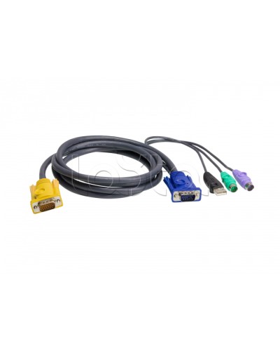 КВМ-кабель с интерфейсами PS/2, USB, VGA (1.8м) ATEN 2L-5302UP в Петропавловске-Камчатском Видеоусилители, Модуляторы, Делители Pintop.ru
