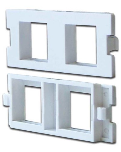 Вставка модульная на 2 кейстоуна в розетку LAN-MB, белая LANMASTER (LAN-MBP-2OK-WH) в Петропавловске-Камчатском Проходные адаптеры и розетки оптические Pintop.ru