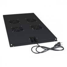 Модуль вентиляторный с 4-я вентиляторами для установки в напольные шкафы Cabeus (TRAY-120-BK)