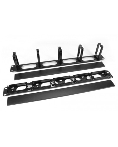 Кабельный организатор с пластиковыми кольцами с крышкой, 19, 1U Hyperline CM-1U-5R-PL-COV в Петропавловске-Камчатском Аксессуары для стоек и шкафов Pintop.ru