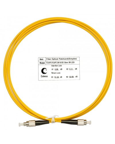 Шнур оптический simplex FC-FC 9/125 SM 2 м LSZH Cabeus FOP(s)-9-FC-FC-2M в Петропавловске-Камчатском Патч-корды оптические Pintop.ru