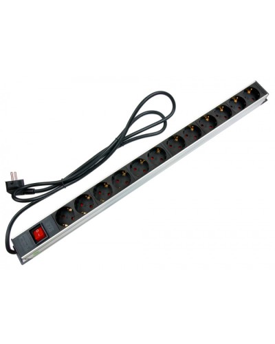 Блок на 12 розеток EU для 19 шкафов Cabeus PDU-12P-2EU в Петропавловске-Камчатском Блоки розеток Pintop.ru