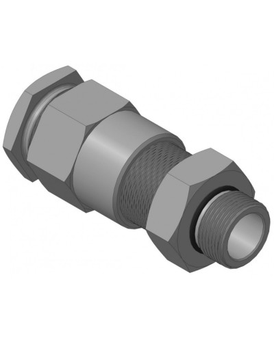 Кабельный ввод для бронированного кабеля с двойным уплотнением резьбой G3/4, внешним диаметром кабеля D=18-22 мм и проходным диаметром кабеля d=8-12 мм Спектрон КВБ-22/12-2У-М-G3/4 в Петропавловске-Камчатском Аксессуары для кабель-канала Pintop.ru