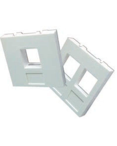 Вставка 45x45 на 2 кейстоуна, со шторками, маркировкой и иконками, белая LANMASTER LAN-SIP-24М-WH в Петропавловске-Камчатском Аксессуары для кабель-канала Pintop.ru