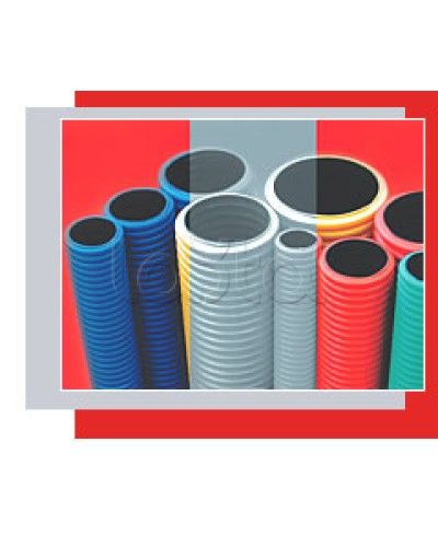 NR90 Двустенная труба ПНД жёсткая, тип 750, SN19, D90мм (1шт=6м) цвет красный Экопласт (80090-6) в Петропавловске-Камчатском Труба гофрированная Pintop.ru