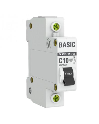 Автоматический выключатель 1P 10А (C) 4,5кА ВА 47-29 EKF Basic (mcb4729-1-10C) в Петропавловске-Камчатском Электротехническое оборудование Pintop.ru