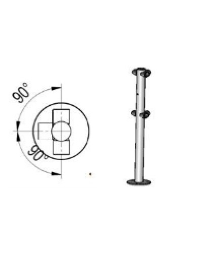 Стойкаограждения с отверстием под фиксаторТ-образная Oxgard Стойкаограждения с отверстием под фиксатор Т-образная (ВЗР 1996.09.32) в Петропавловске-Камчатском Ограждения Pintop.ru