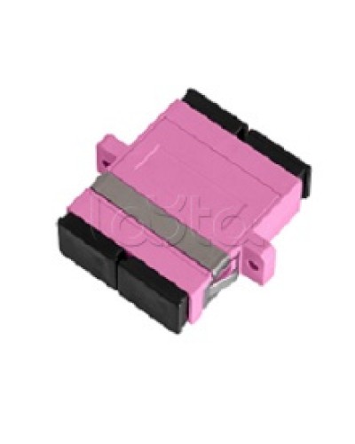 Адаптер NIKOMAX волоконно-оптический, соединительный, многомодовый, стандарта OM4, SC/UPC-SC/UPC, двойной, пластиковый, без шторки, с фланцами, маджента, уп-ка 2шт. NIKOMAX (NMF-OA2M4-FN-SCU-SCU-MG-2) в Петропавловске-Камчатском Проходные адаптеры и розетки оптические 