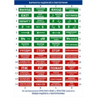 Оповещатель плоское световое табло Электротехника и Автоматика КРИСТАЛЛ-24 "Станция пожаротушения"